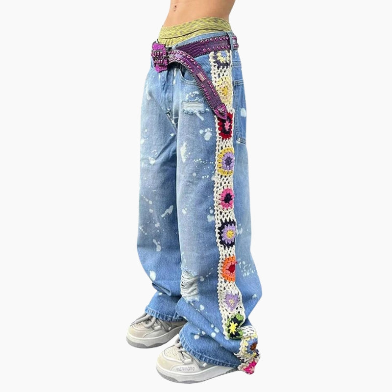 Y2K Edition &#39;Blue Crochet&#39; Jeans