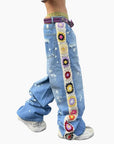 Y2K Edition 'Blue Crochet' Jeans