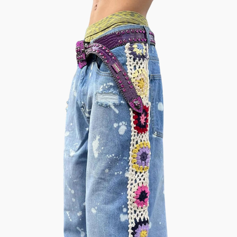 Y2K Edition &#39;Blue Crochet&#39; Jeans