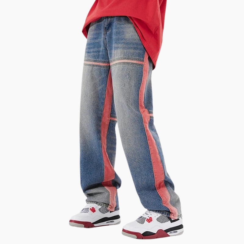 Y2K Edition Jeans &#39;Red Stripe&#39;