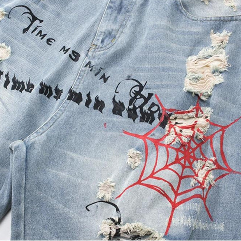 Y2K Edition &#39;Spider Web&#39; Jeans