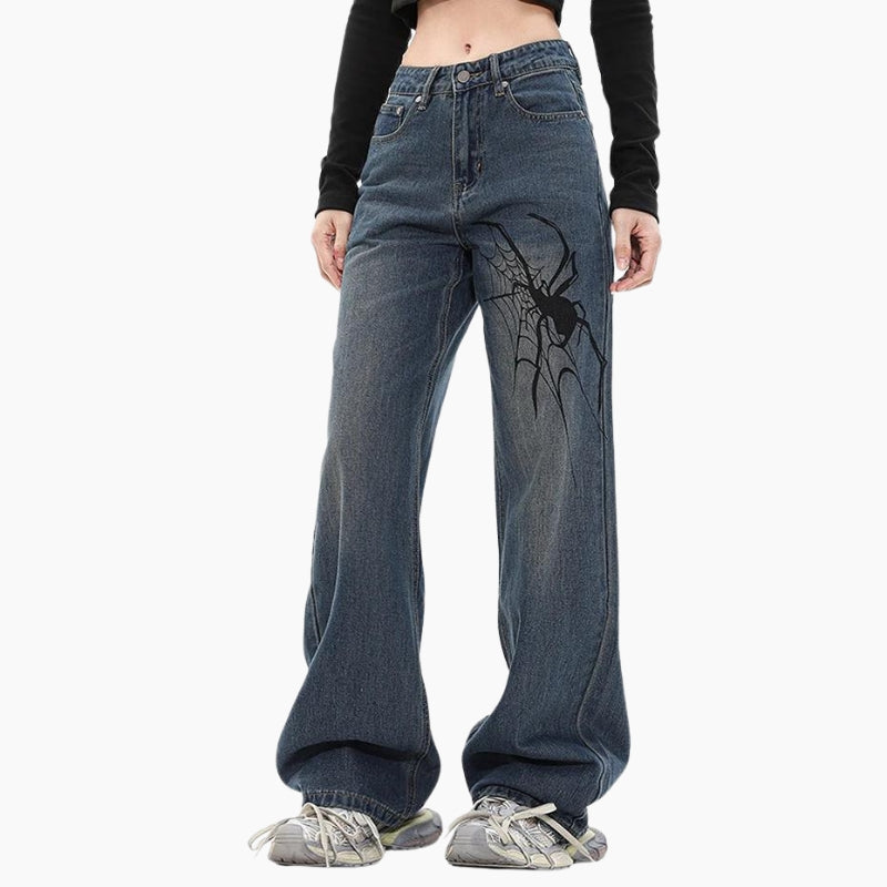 Y2K Mixed Jeans &#39;Spider Ink&#39; Edition