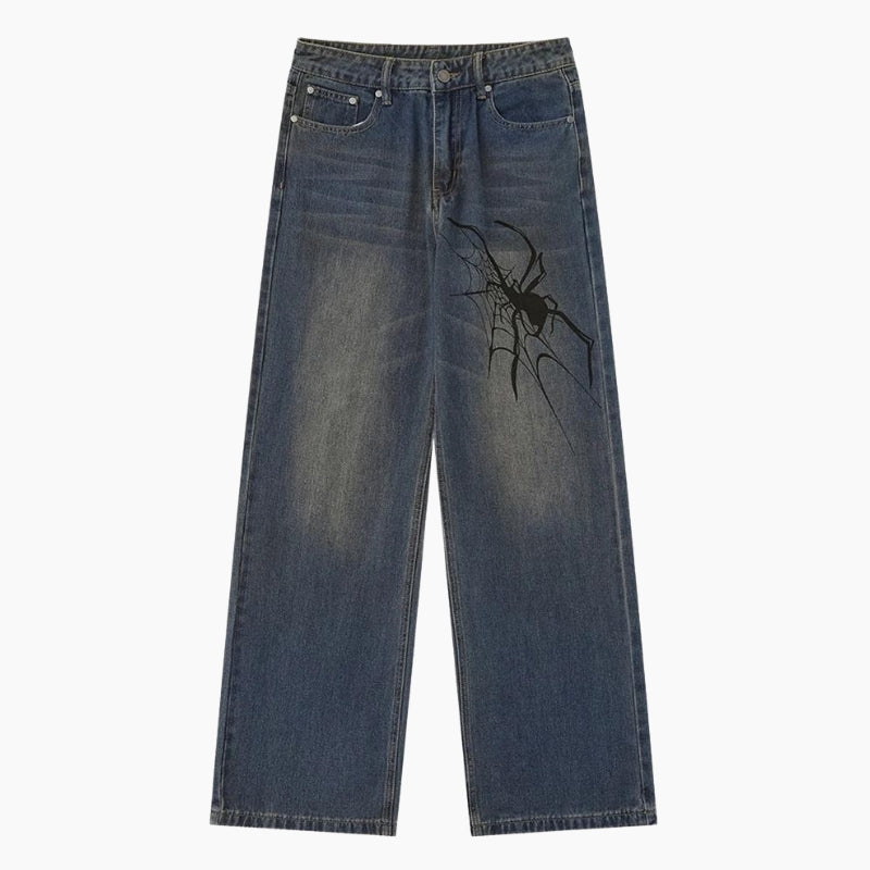 Y2K Mixed Jeans &#39;Spider Ink&#39; Edition