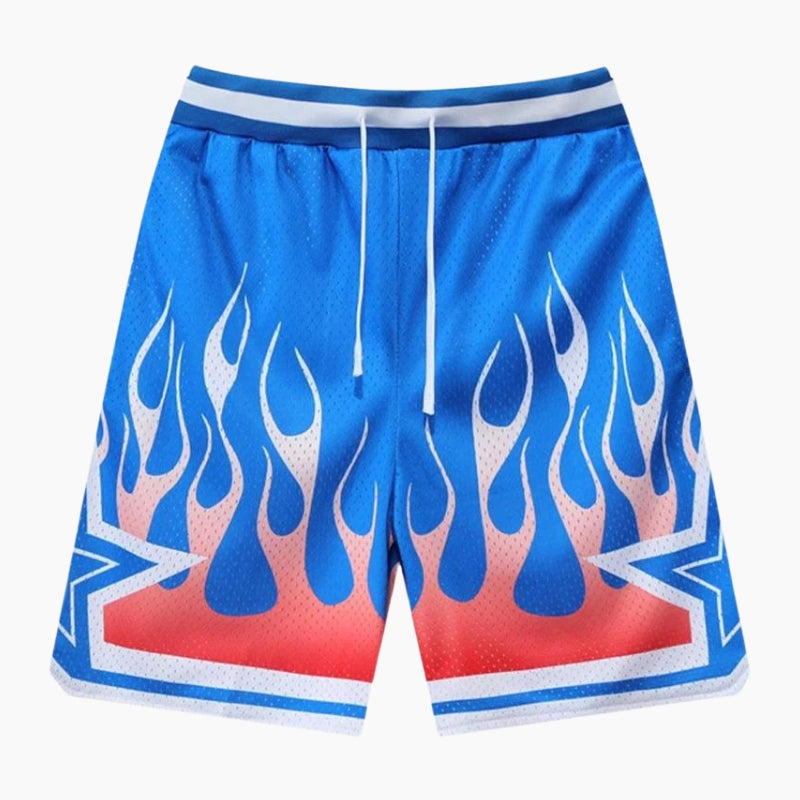 Short Y2K &#39;Flames&#39; blue