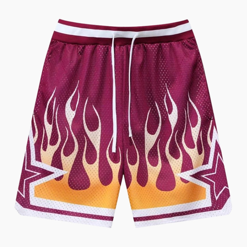 Short Y2K &#39;Flames&#39; Bordeaux