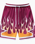 Short Y2K 'Flames' Bordeaux