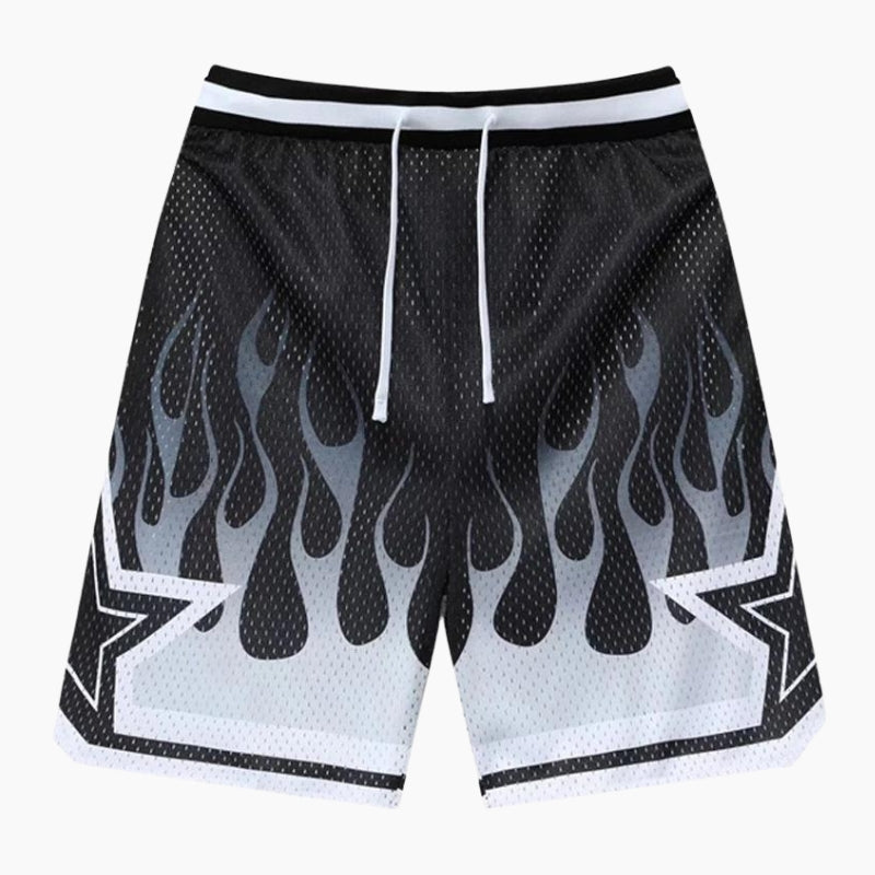 Short Y2K &#39;Flames&#39; black