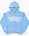 Light blue Y2K 'Galactic Youth' hoodie