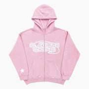 Y2K 'Galactic Youth' Hooded Sweatshirt Pink