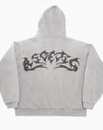 Y2K 'Tribal Ink' Gray Hoodie