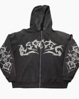 Y2K 'Tribal Ink' Black Hoodie