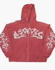 Y2K 'Tribal Ink' Red Hoodie