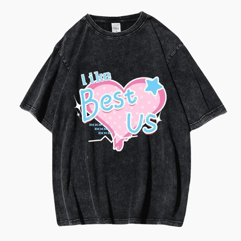 Y2K T-Shirt &#39;Best Us Heart&#39;