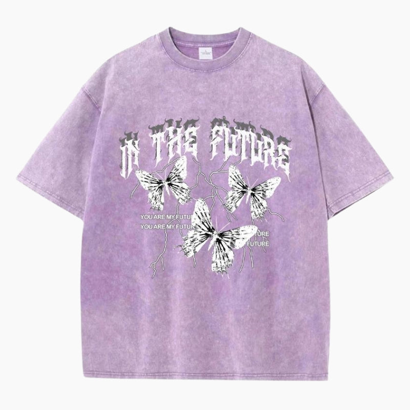 Y2K &#39;Future Butterflies&#39; Violet T-Shirt