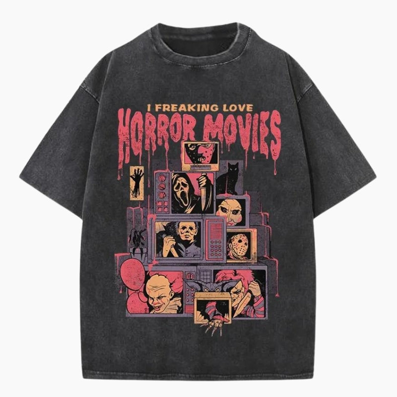 Y2K T-Shirt &#39;Horror Movies Lover&#39;