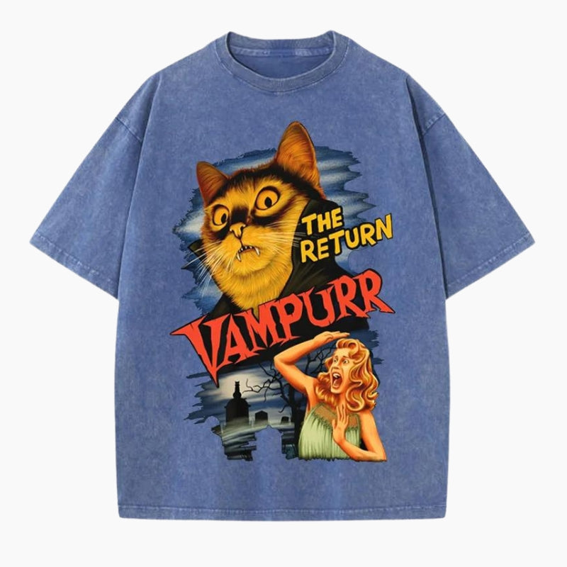 Y2K &#39;Vampurr&#39; Blue T-Shirt