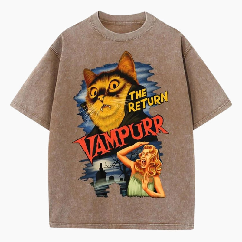 Y2K &#39;Vampurr&#39; Brown T-Shirt