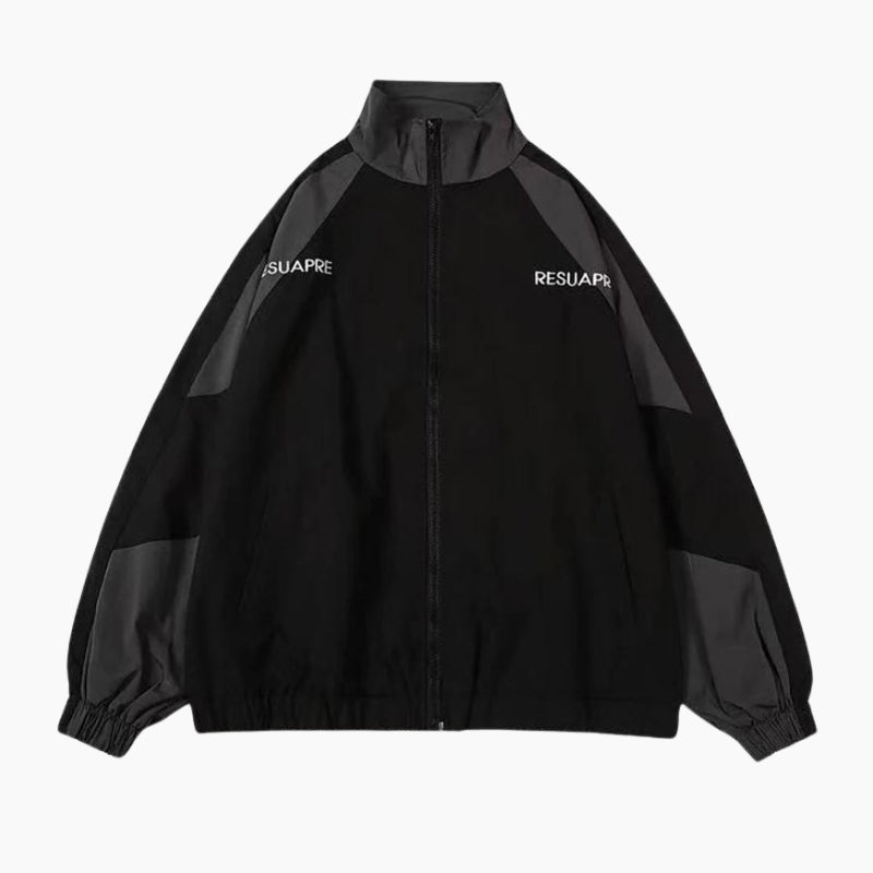 Y2K Jacket &#39;Black Gray Block&#39;