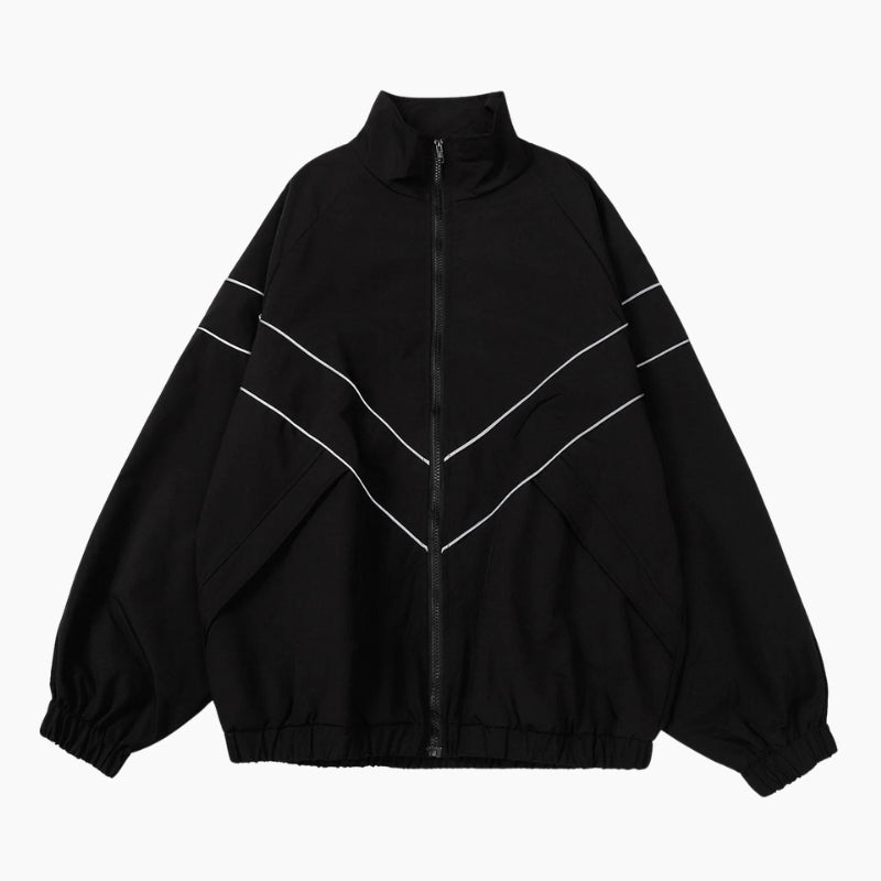 Y2K Jacket &#39;Black V-Line&#39;